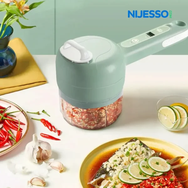 Electric vegetable cutter, slicer, ginger, garlic masher, blender, food slice grinder
