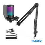 FIFINE AMPLIGAME A6T Gaming PC USB Microphone & Podcast Condenser Mic with Boom Arm Microphone