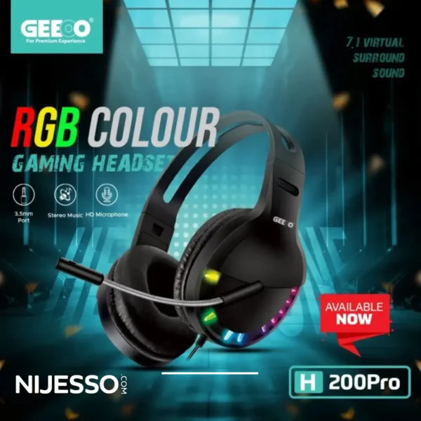 Geeoo H200 Pro RGB Colour Gaming Headset