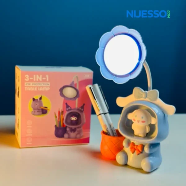 Rechargeable LED Desk Lamp with Storage Cup & Sharpener for Kids